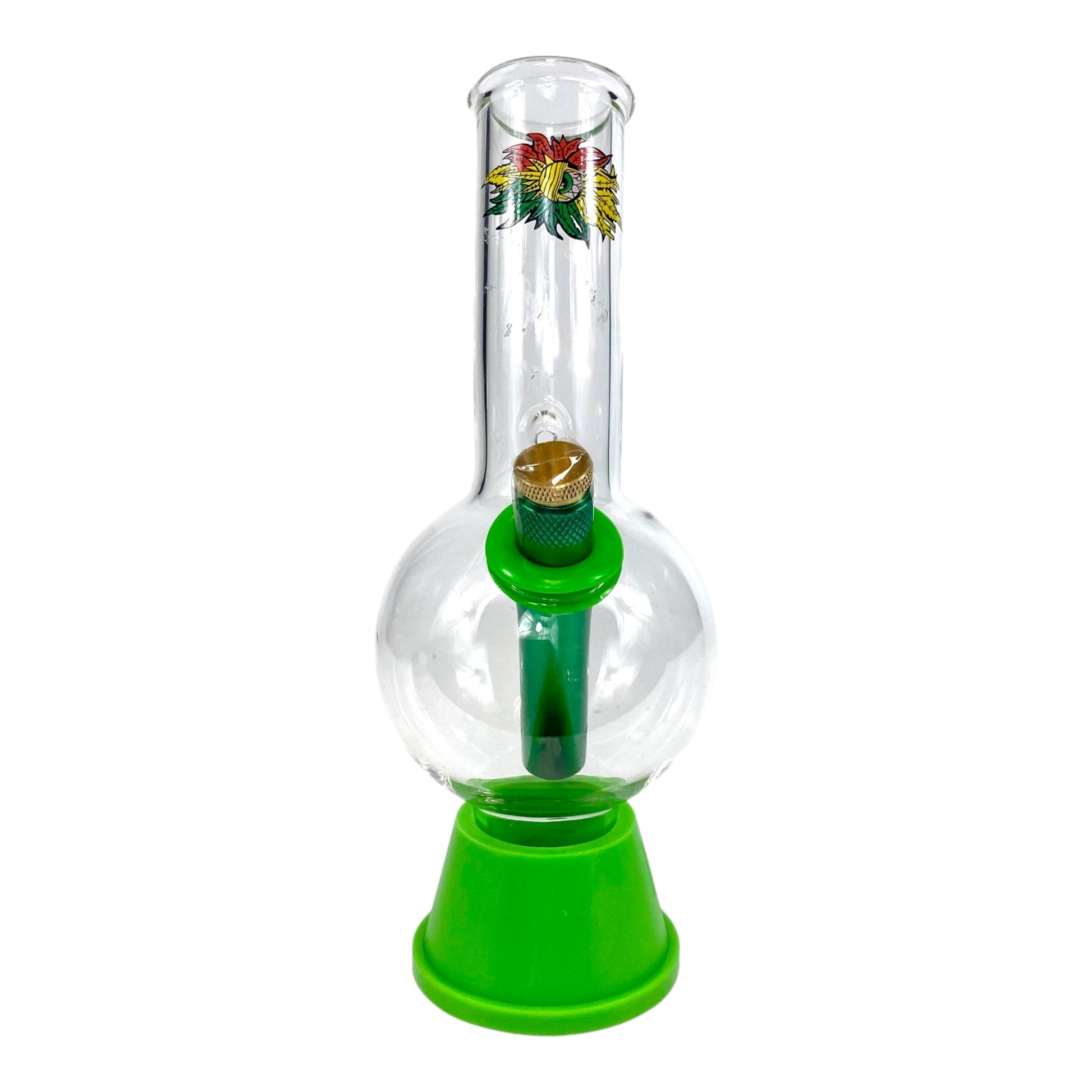 Rasta Eye Bubble Bong 20cm Green - The Bong Baron