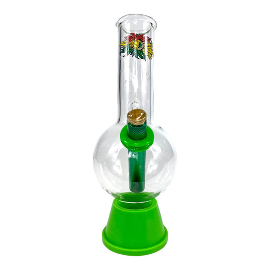 Rasta Eye Bubble Bong 20cm Green - The Bong Baron