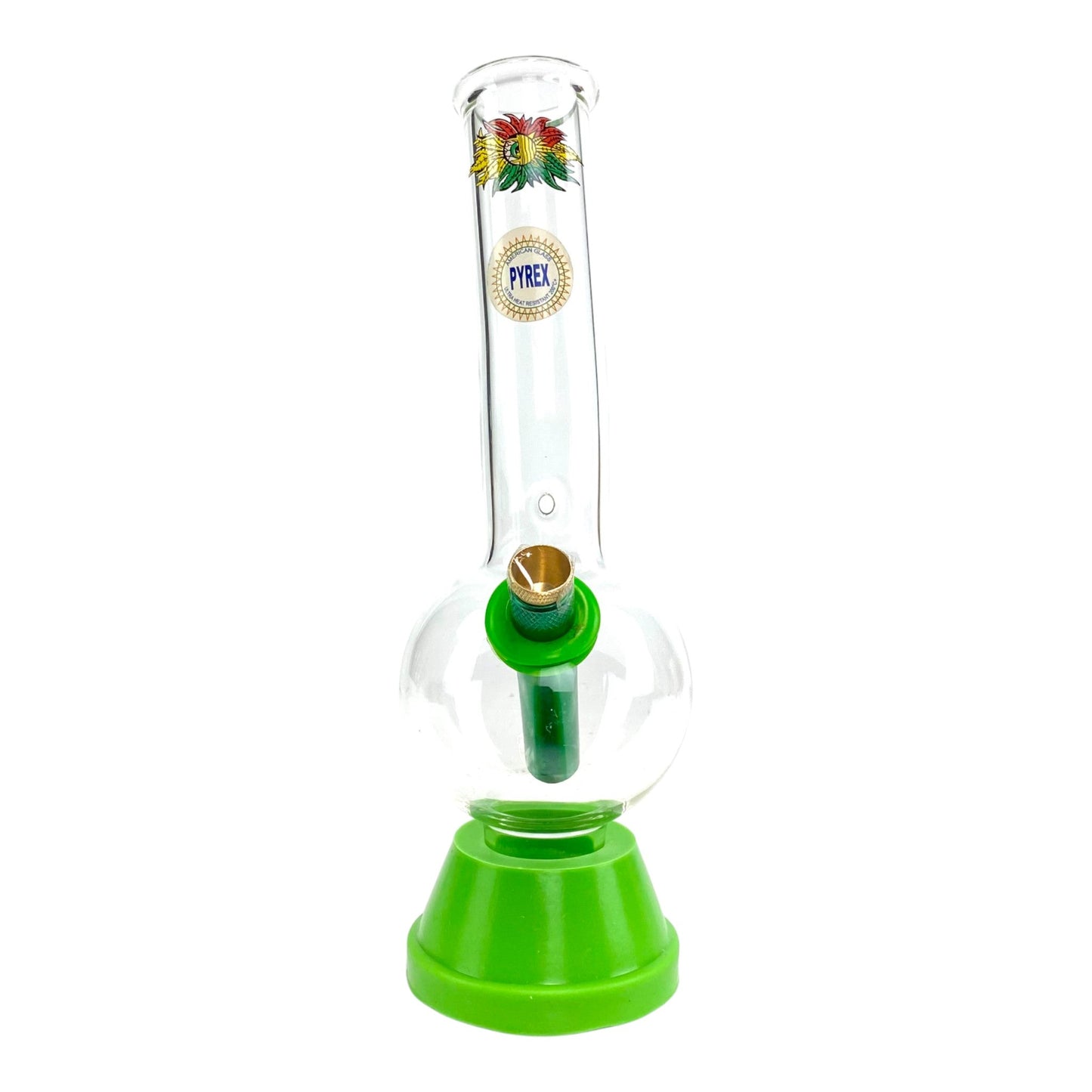 Rasta Eye Bubble Bong 25cm Green - The Bong Baron