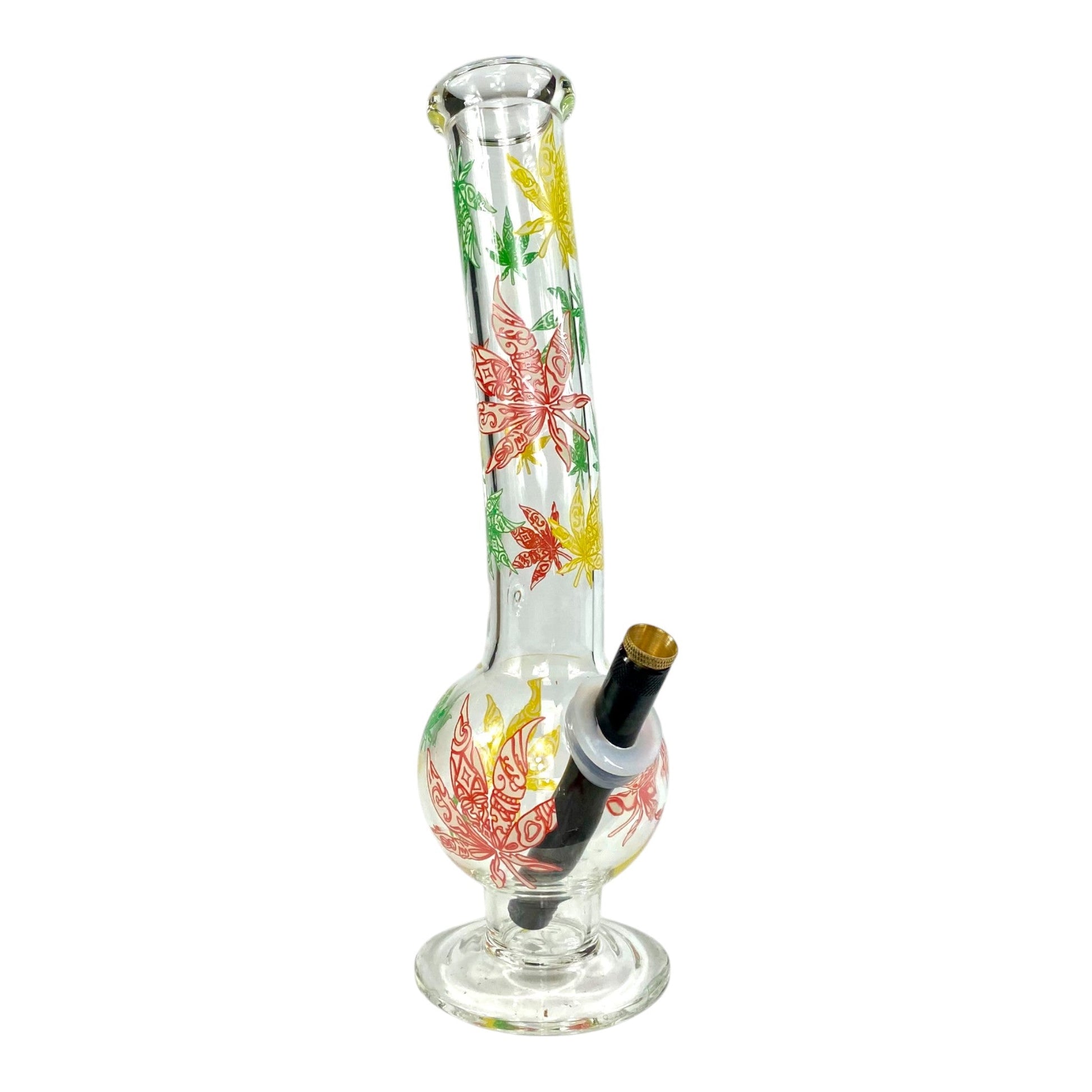 Rasta Leaf Bubble Bong 30cm - The Bong Baron