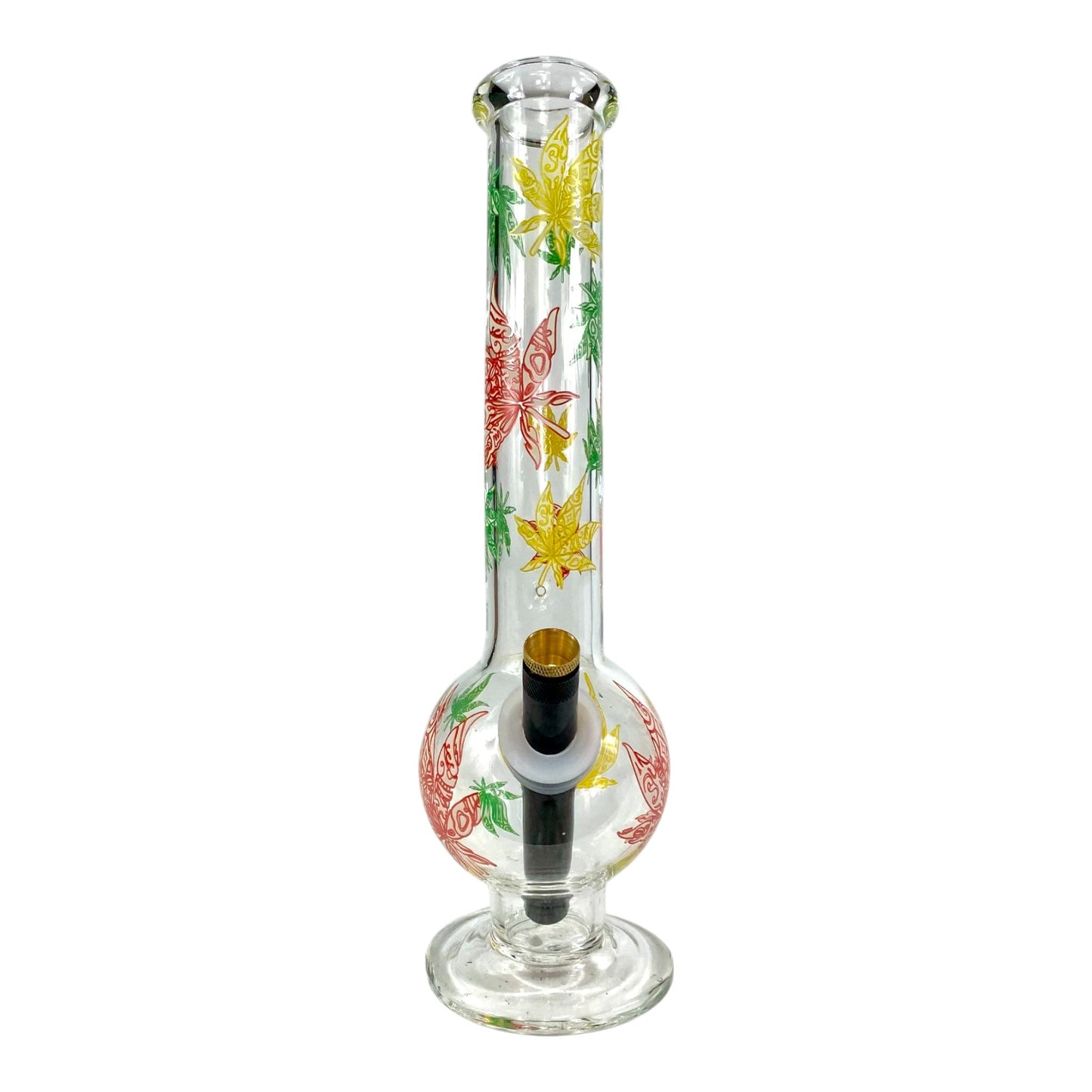 Rasta Leaf Bubble Bong 30cm - The Bong Baron