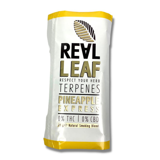 Real Leaf Pineapple Express Infused Terpene Smoking Blend - The Bong Baron