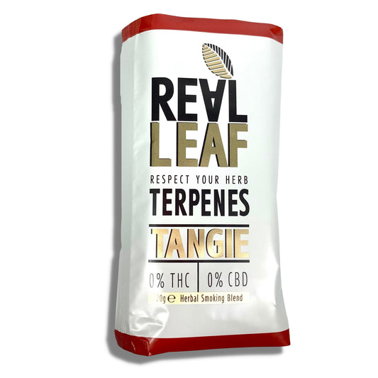 Real Leaf Tangie Infused Terpene Smoking Blend - The Bong Baron
