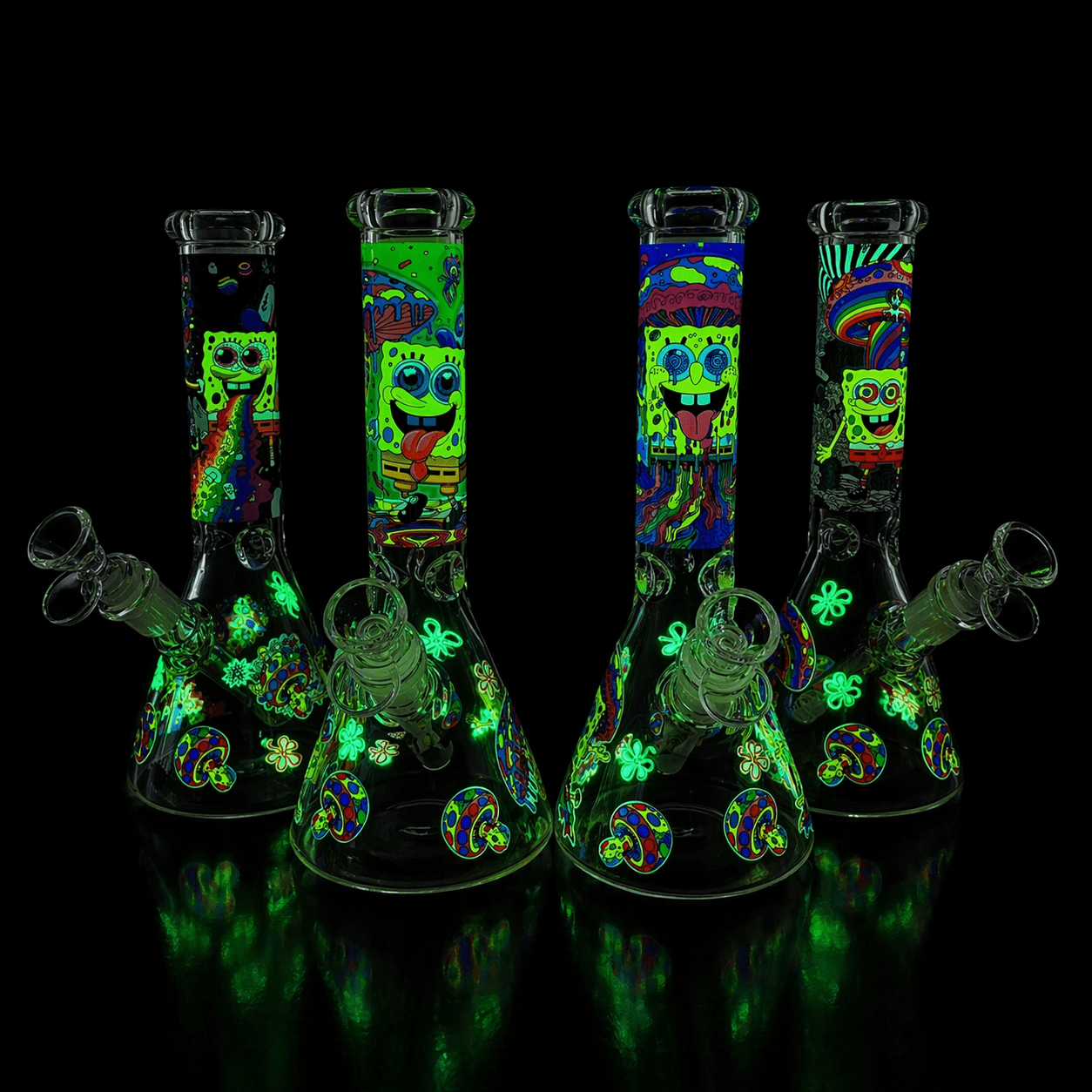 Sesh Buddy Glow in Dark Beaker Bong 25cm - The Bong Baron