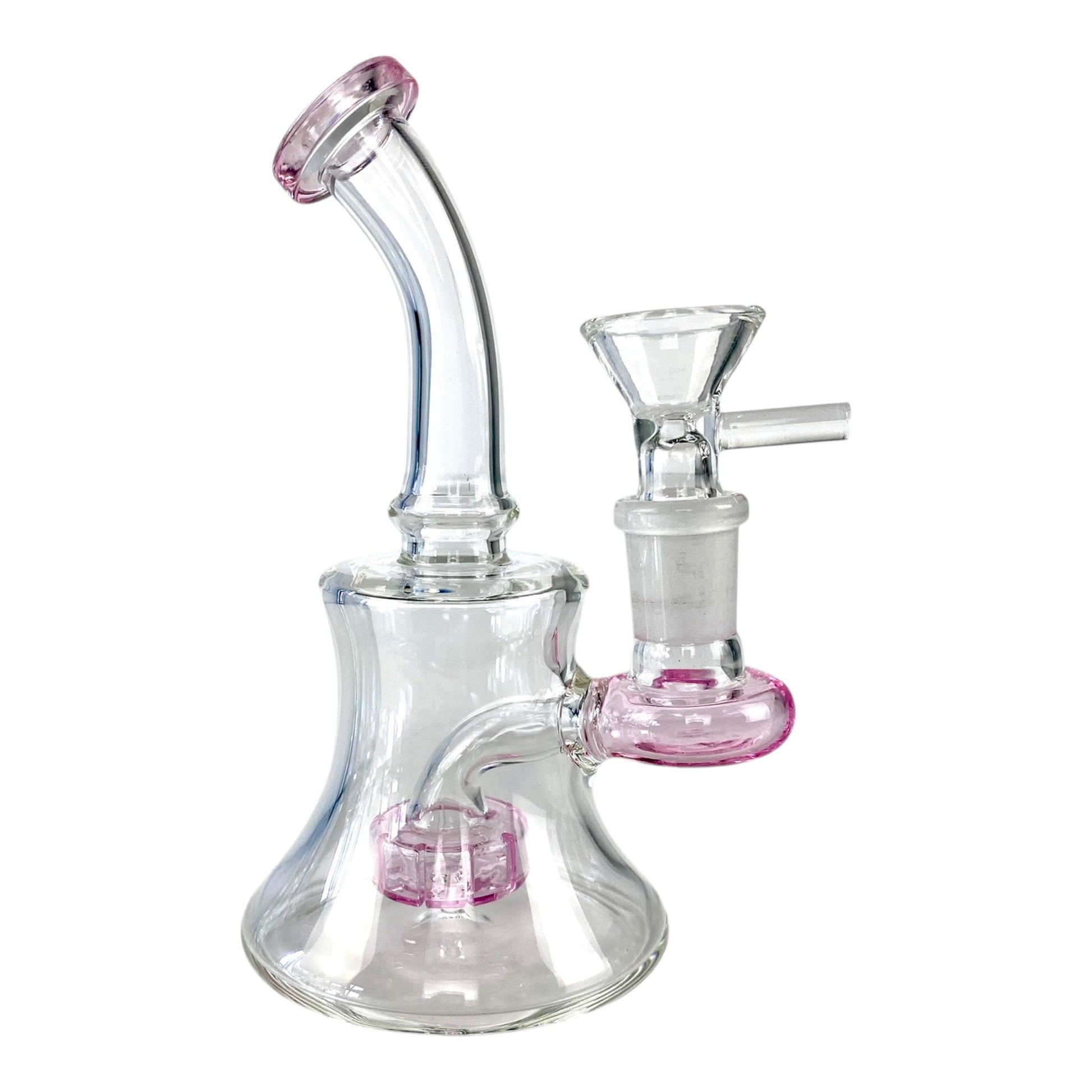 Shower Head Perc Bong and Dab Rig 14cm Pink - The Bong Baron