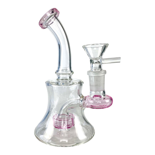 Shower Head Perc Bong and Dab Rig 14cm Pink - The Bong Baron