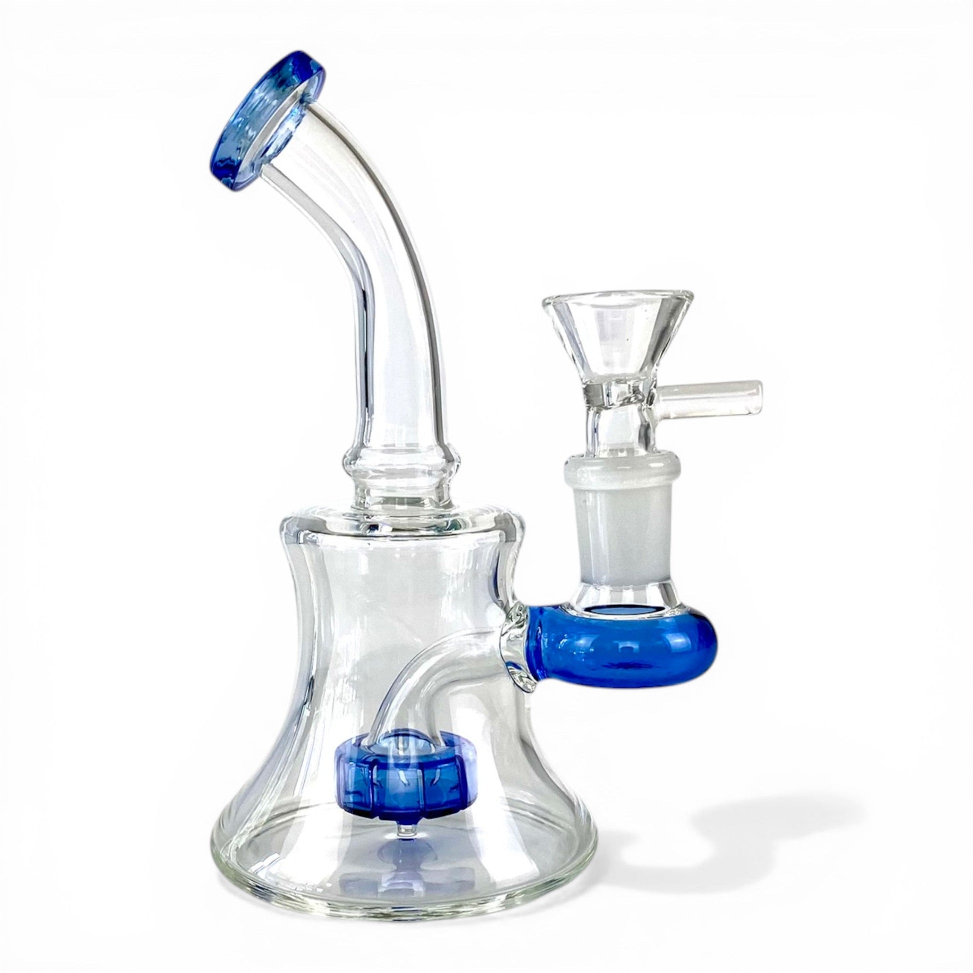 Shower Head Perc Bong & Dab Rig 14cm Blue - The Bong Baron