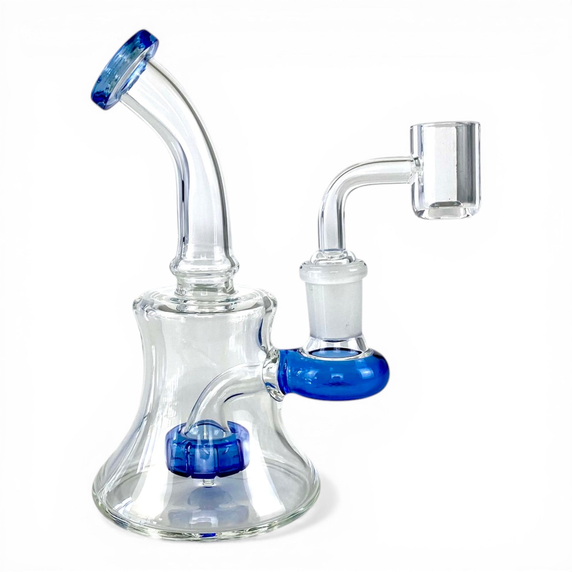 Shower Head Perc Bong & Dab Rig 14cm Blue - The Bong Baron