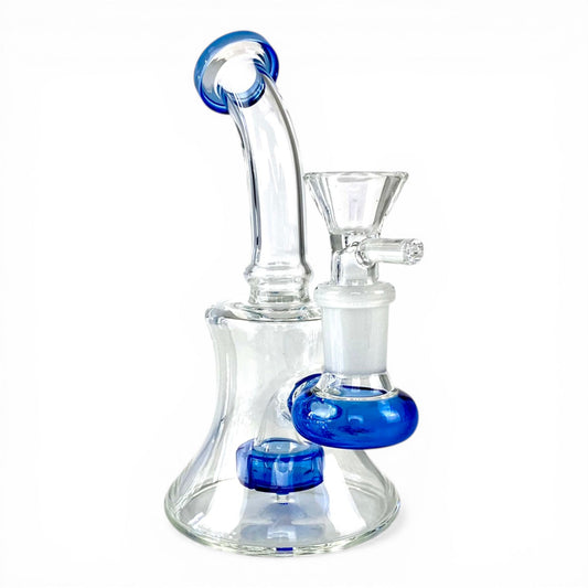 Shower Head Perc Bong & Dab Rig 14cm Blue - The Bong Baron