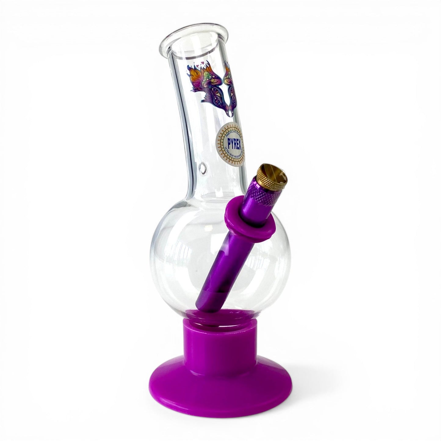 Shroom Fox Bubble Bong 20cm Purple - The Bong Baron