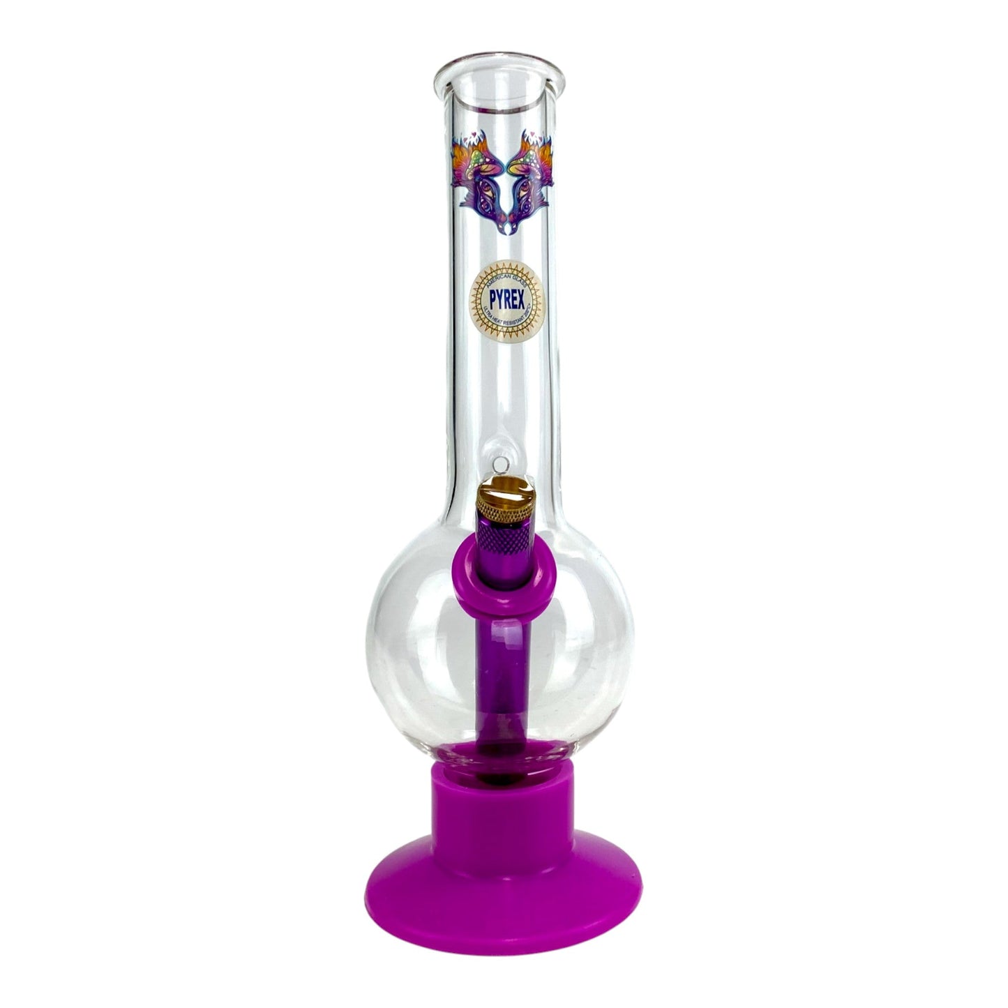Shroom Fox Bubble Bong 25cm Purple - The Bong Baron