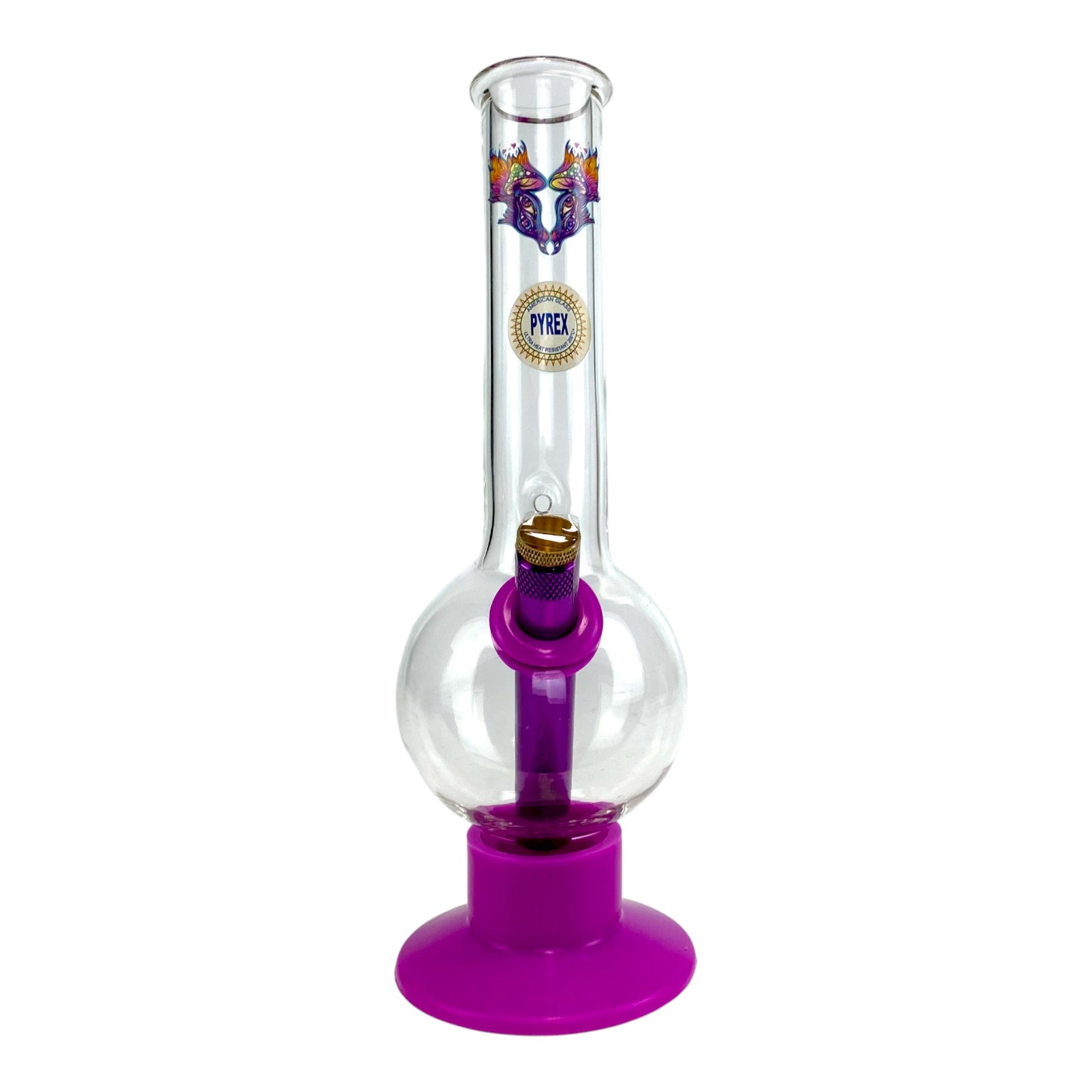 Shroom Fox Bubble Bong 25cm Purple - The Bong Baron