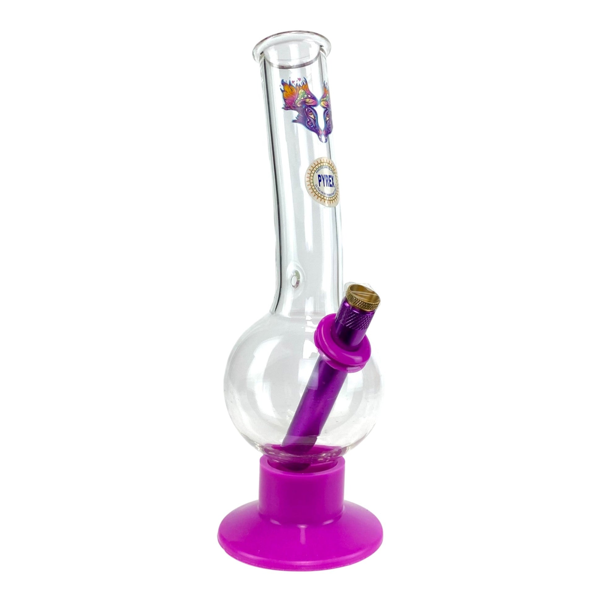 Shroom Fox Bubble Bong 25cm Purple - The Bong Baron