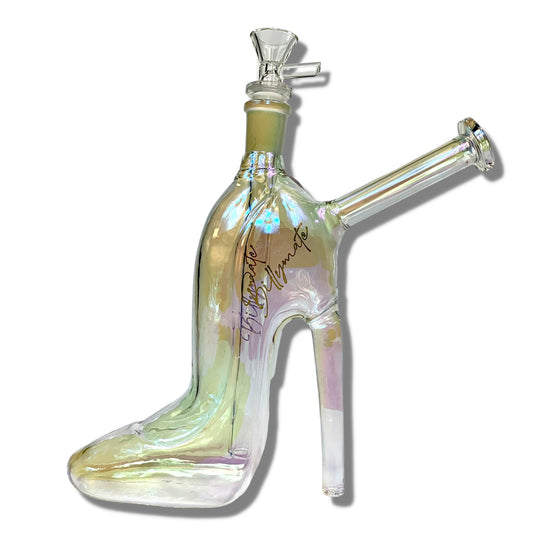 Stiletto High Heel Bong 24cm Rainbow Oil Slick - The Bong Baron