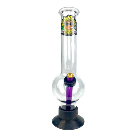 Stoned Sunflower Glass Bubble Bong 31cm - The Bong Baron