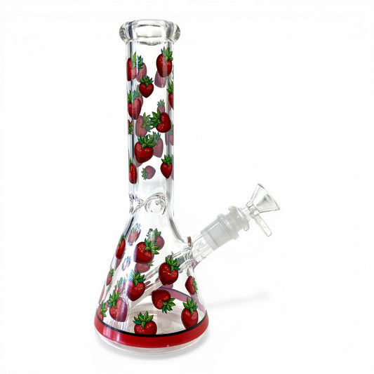 Strawberry Beaker Bong 25cm - The Bong Baron