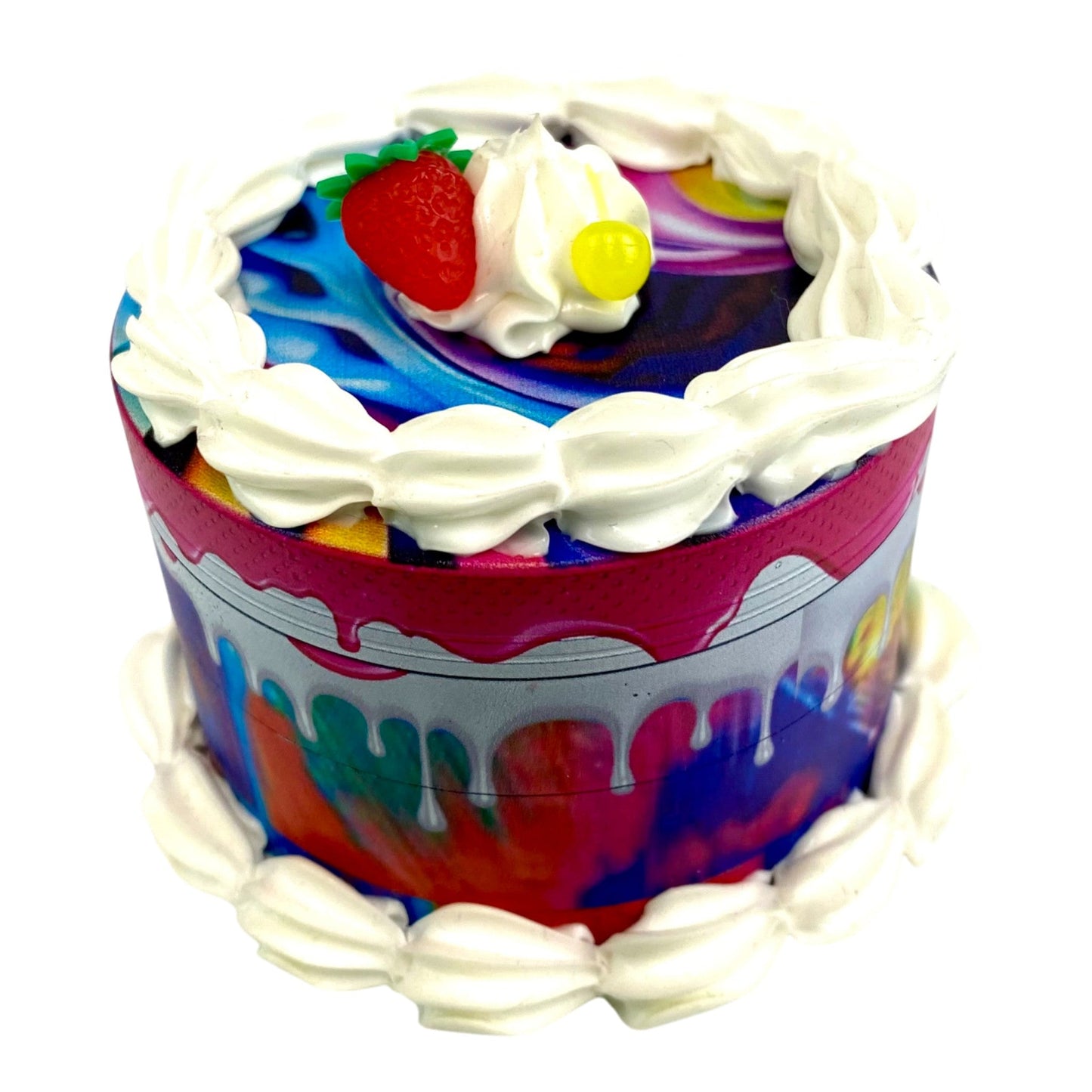 Strawberry Cream Cake Herb Grinder 63mm 4 Piece - The Bong Baron