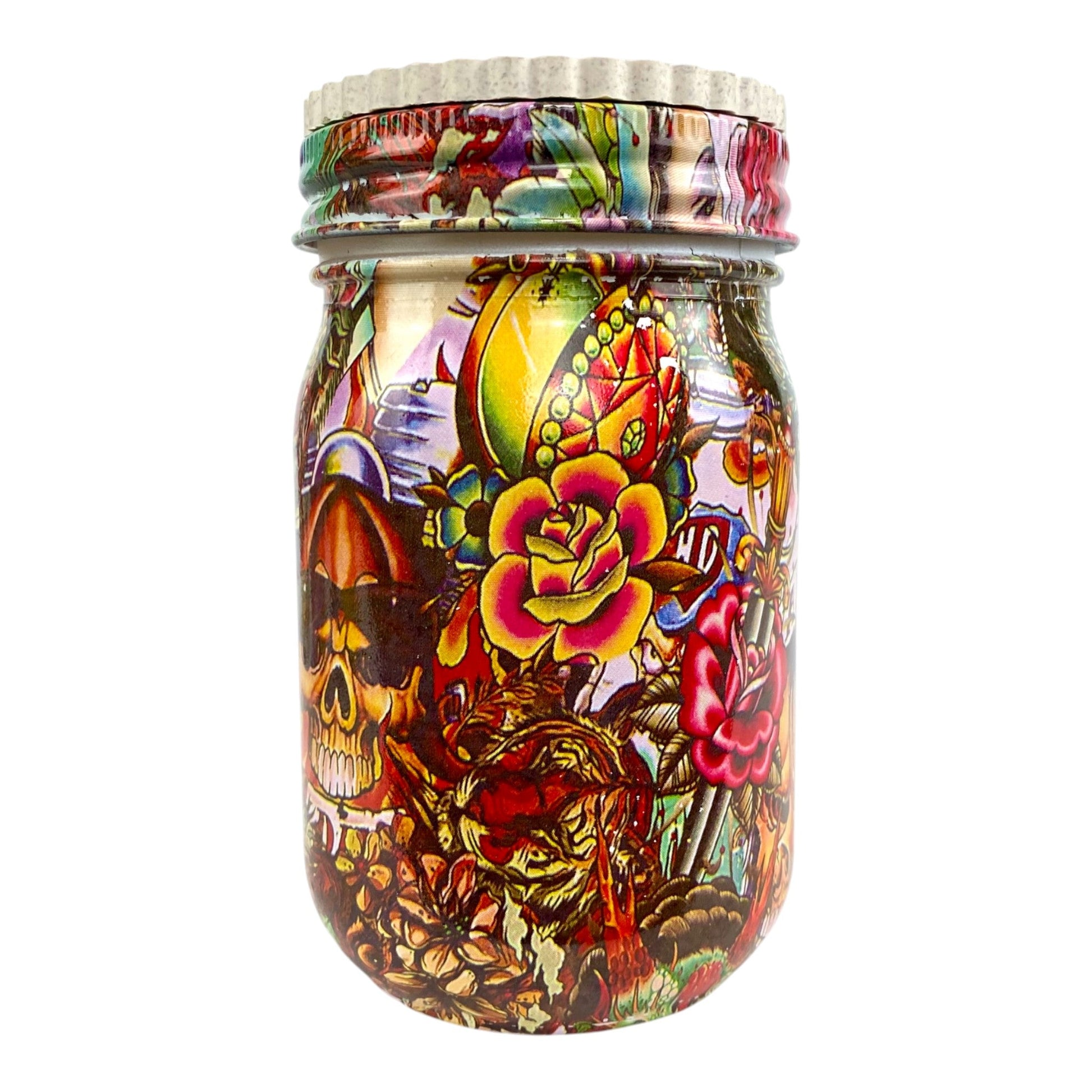 Tattoo Art Large Stash Jar and Grinder - The Bong Baron