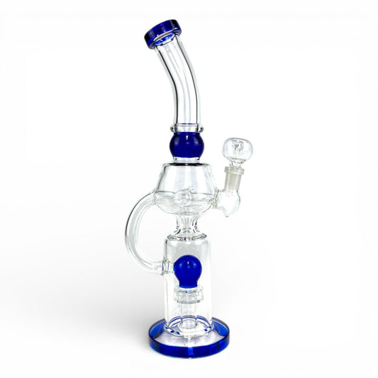 Tea Pot Recycler Bong 36cm Blue - The Bong Baron