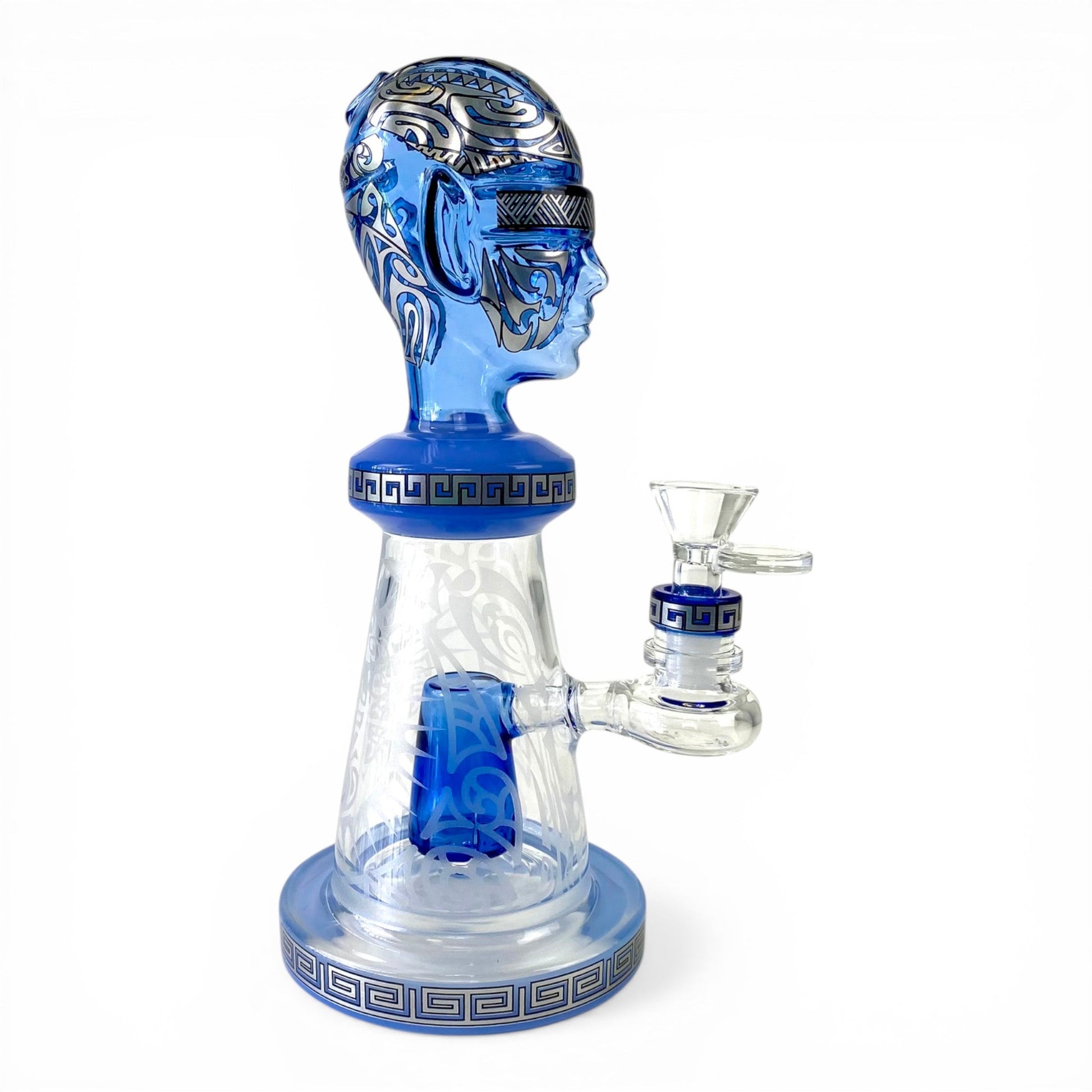 Temple Relic Glass Bong Blue 22cm - The Bong Baron