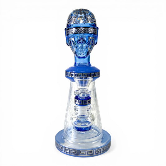 Temple Relic Glass Bong Blue 22cm - The Bong Baron