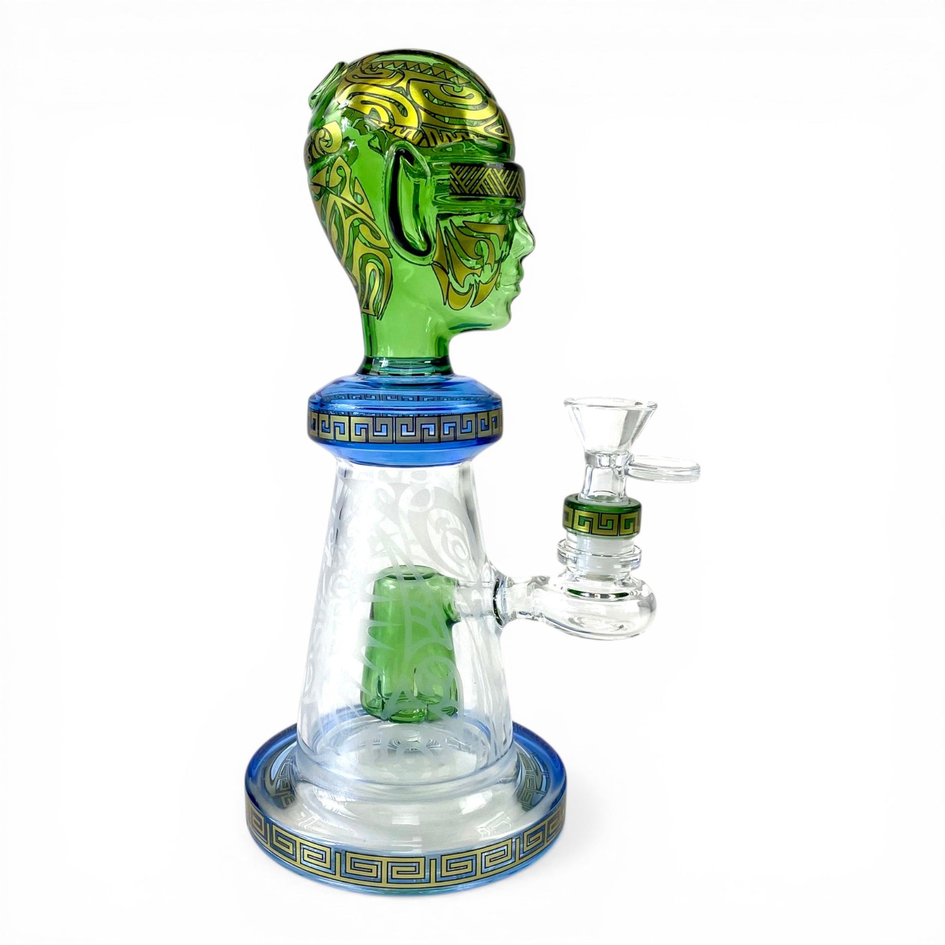 Temple Relic Glass Bong Green 22cm - The Bong Baron