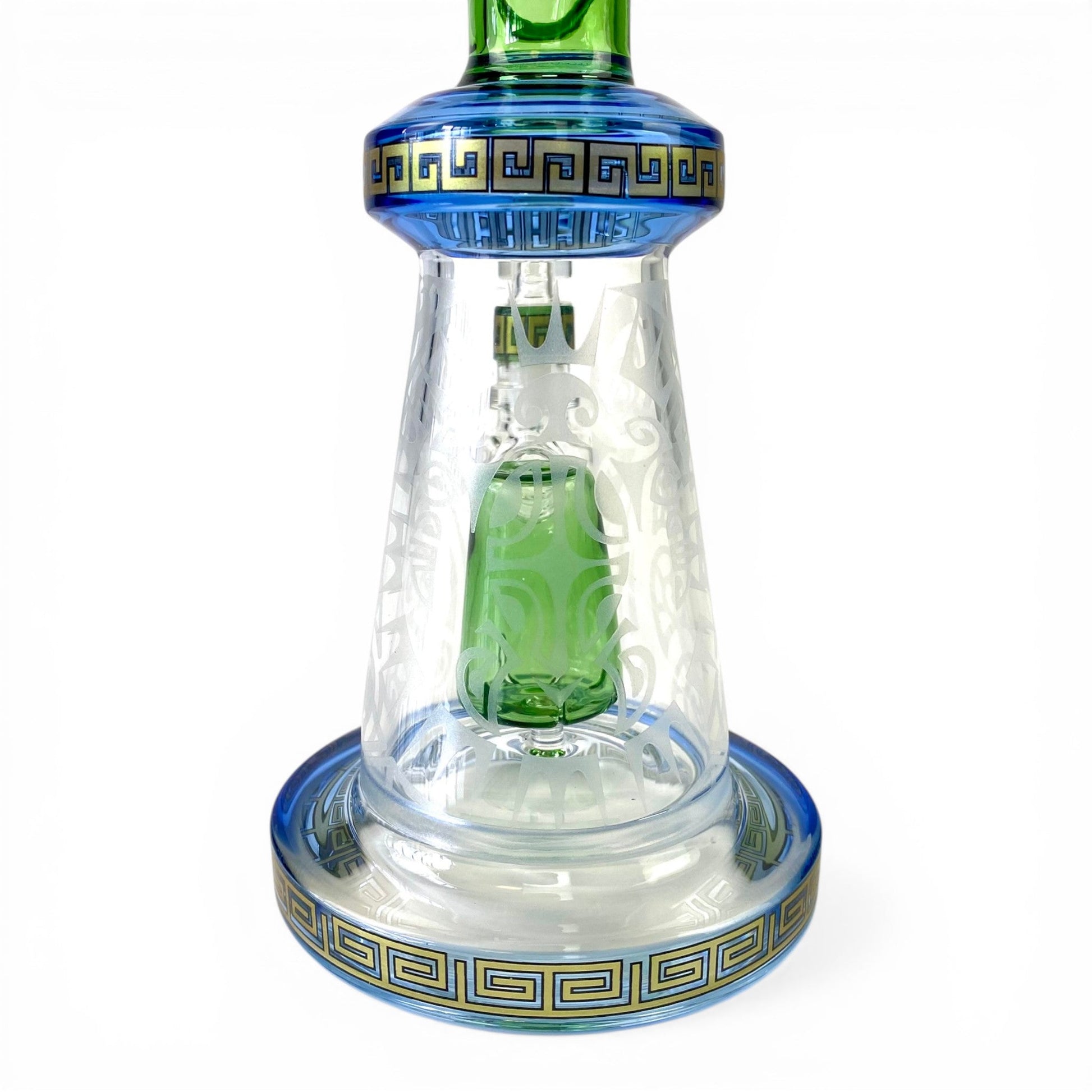 Temple Relic Glass Bong Green 22cm - The Bong Baron