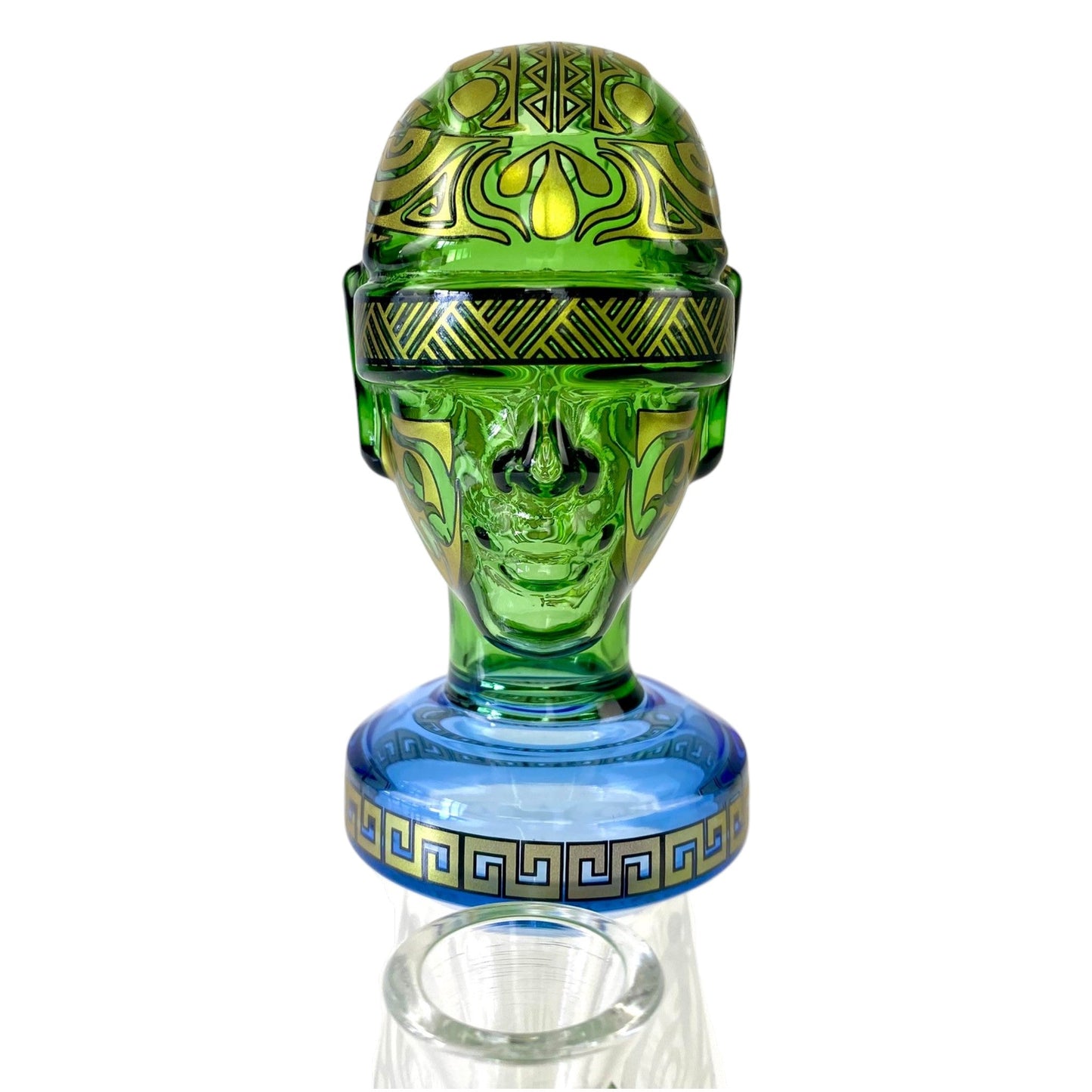 Temple Relic Glass Bong Green 22cm - The Bong Baron