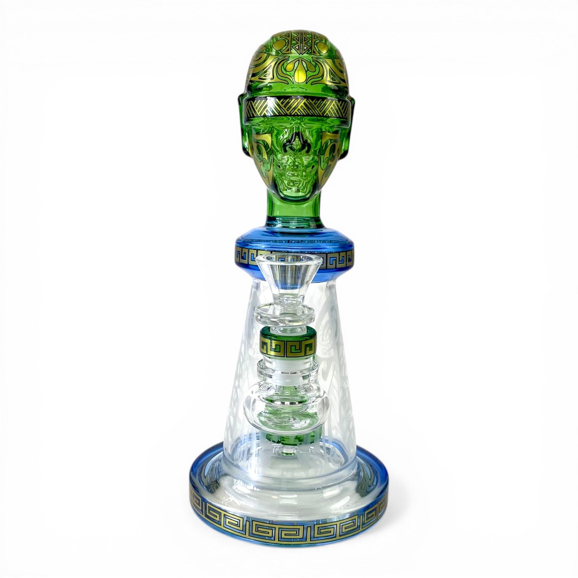 Temple Relic Glass Bong Green 22cm - The Bong Baron