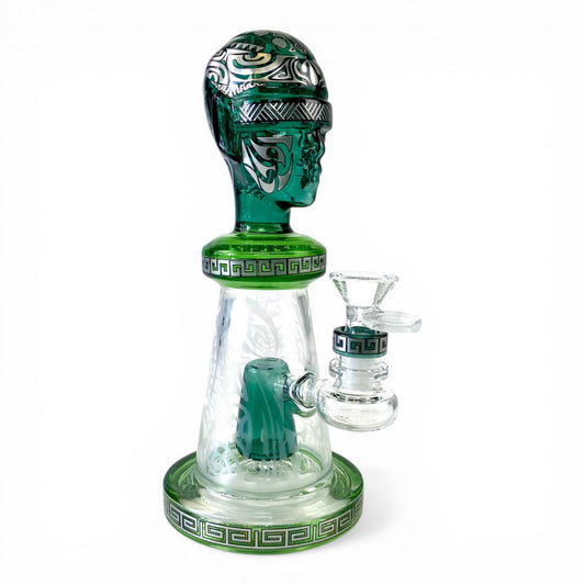 Temple Relic Glass Bong Teal 22cm - The Bong Baron