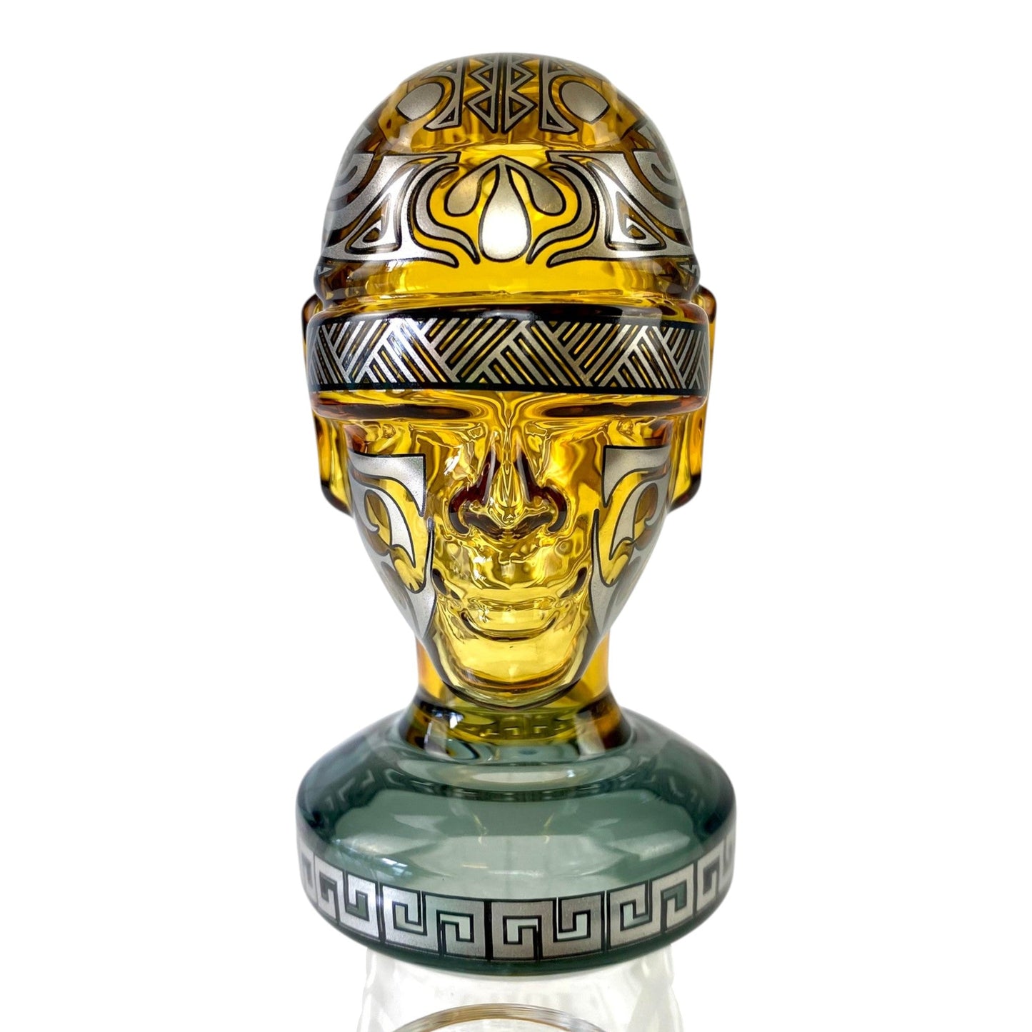 Temple Relic Glass Bong Yellow 22cm - The Bong Baron