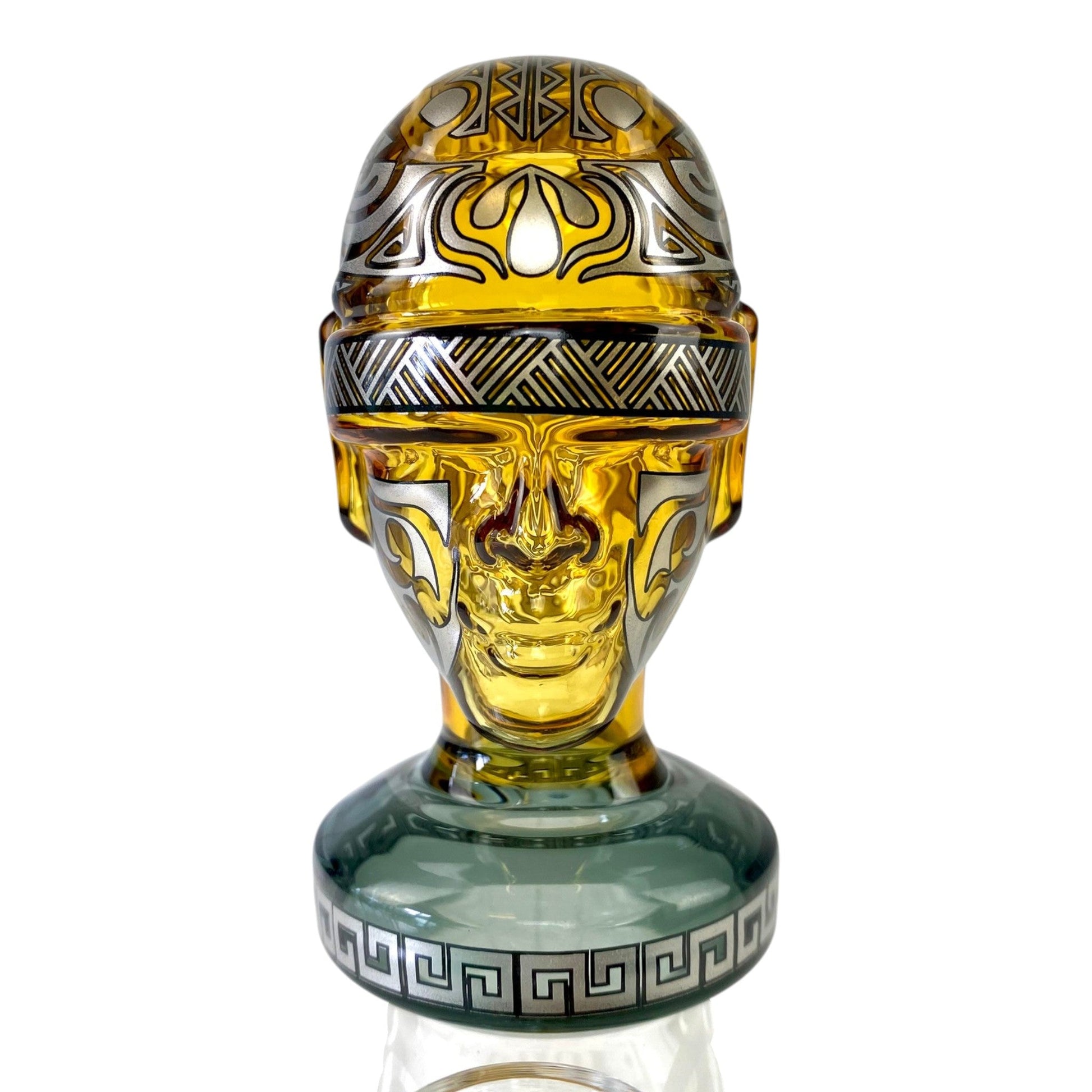 Temple Relic Glass Bong Yellow 22cm - The Bong Baron