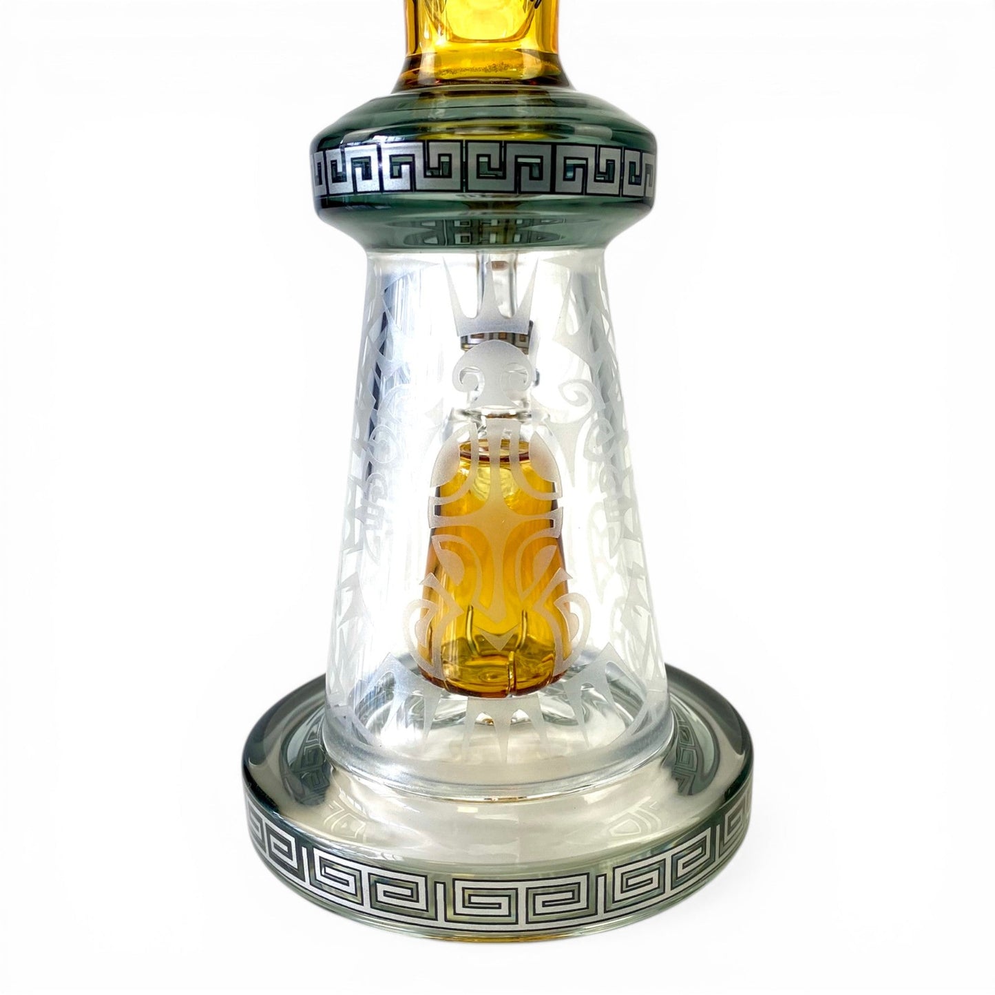 Temple Relic Glass Bong Yellow 22cm - The Bong Baron