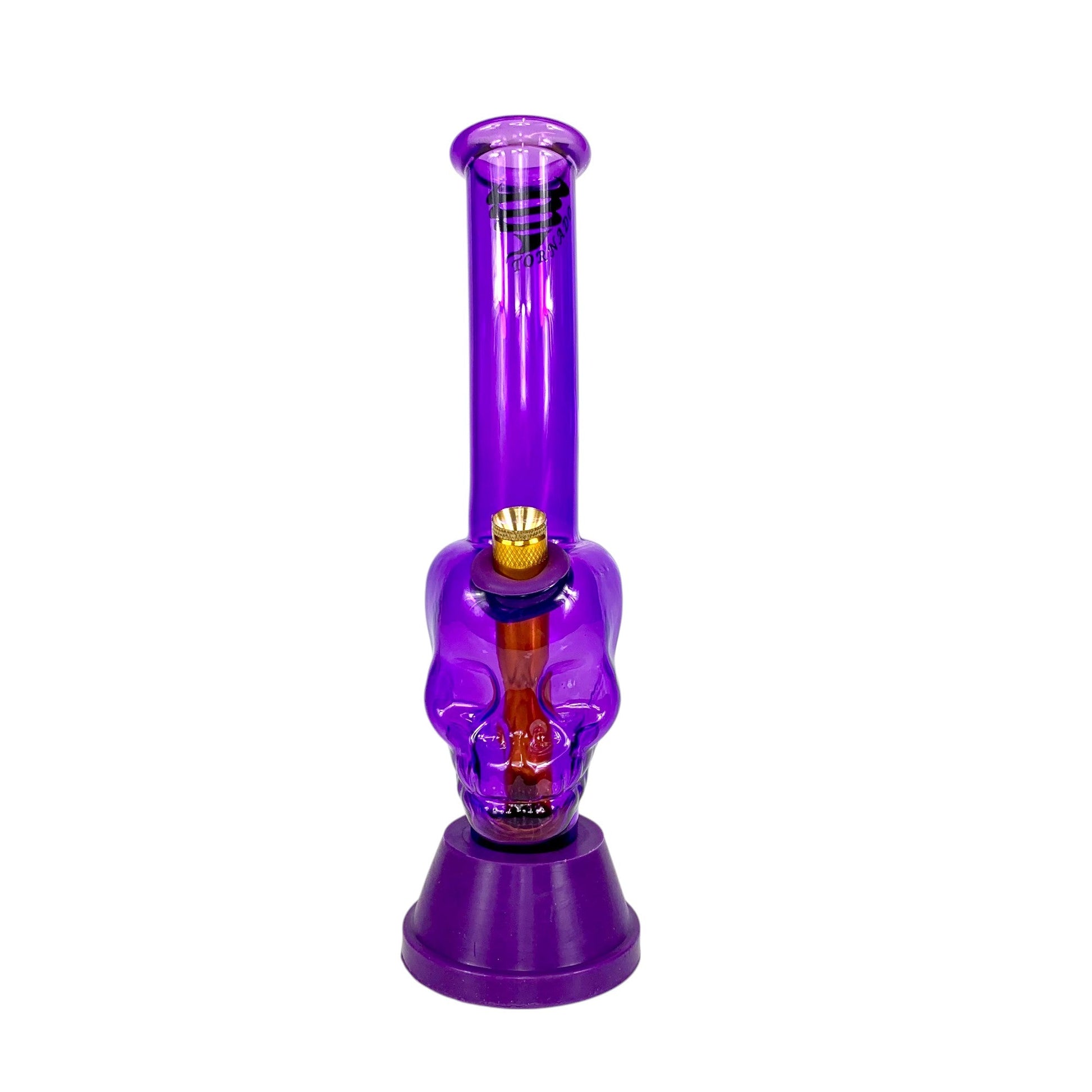 Tornado Skull Glass Bong 25cm Purple - The Bong Baron