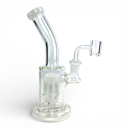 Tree Perc Bong and Dab Rig 21cm White - The Bong Baron
