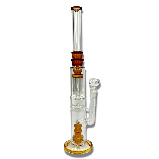 Triple Perc Straight Shooter 45cm Sombrero Bong Amber - The Bong Baron