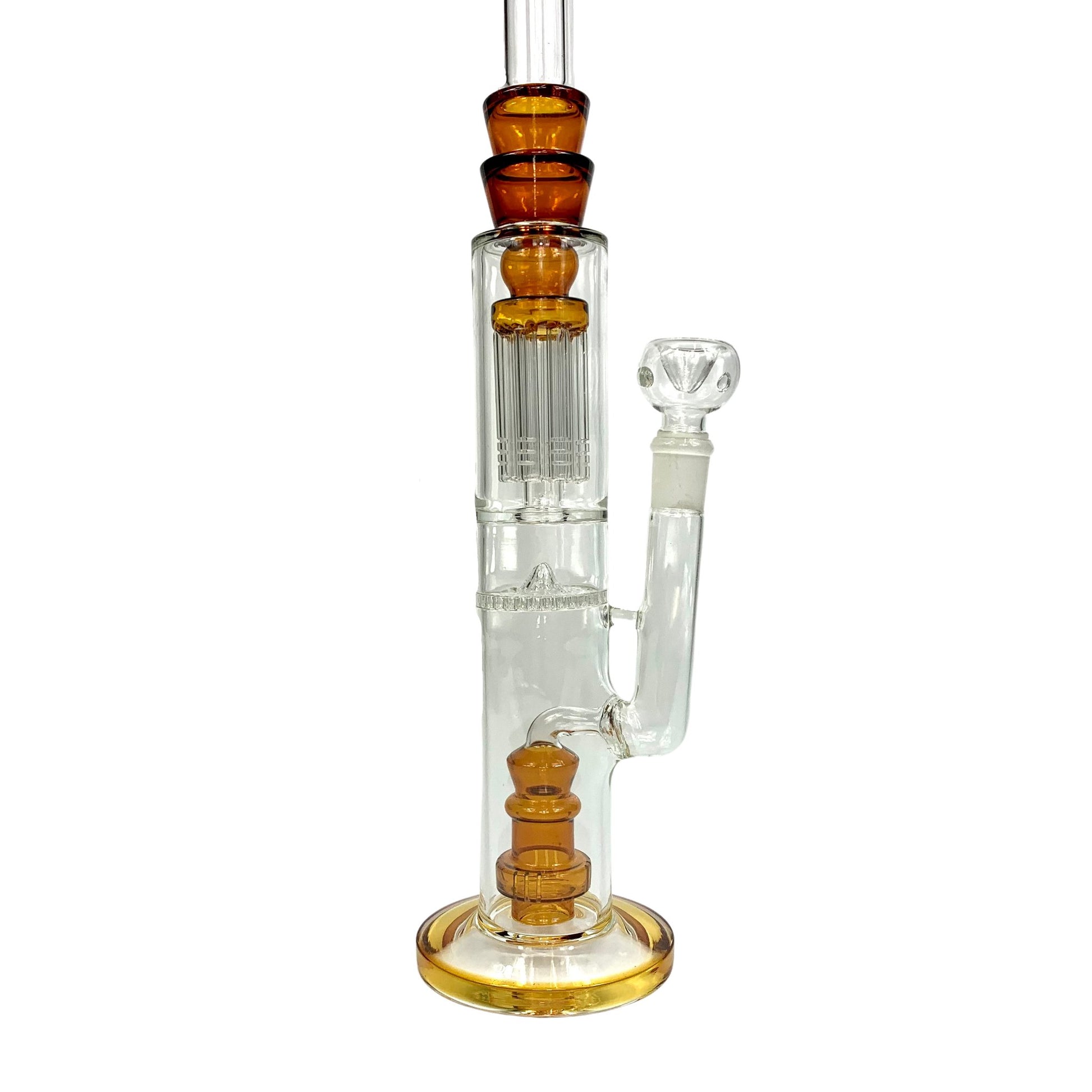 Triple Perc Straight Shooter 45cm Sombrero Bong Amber - The Bong Baron