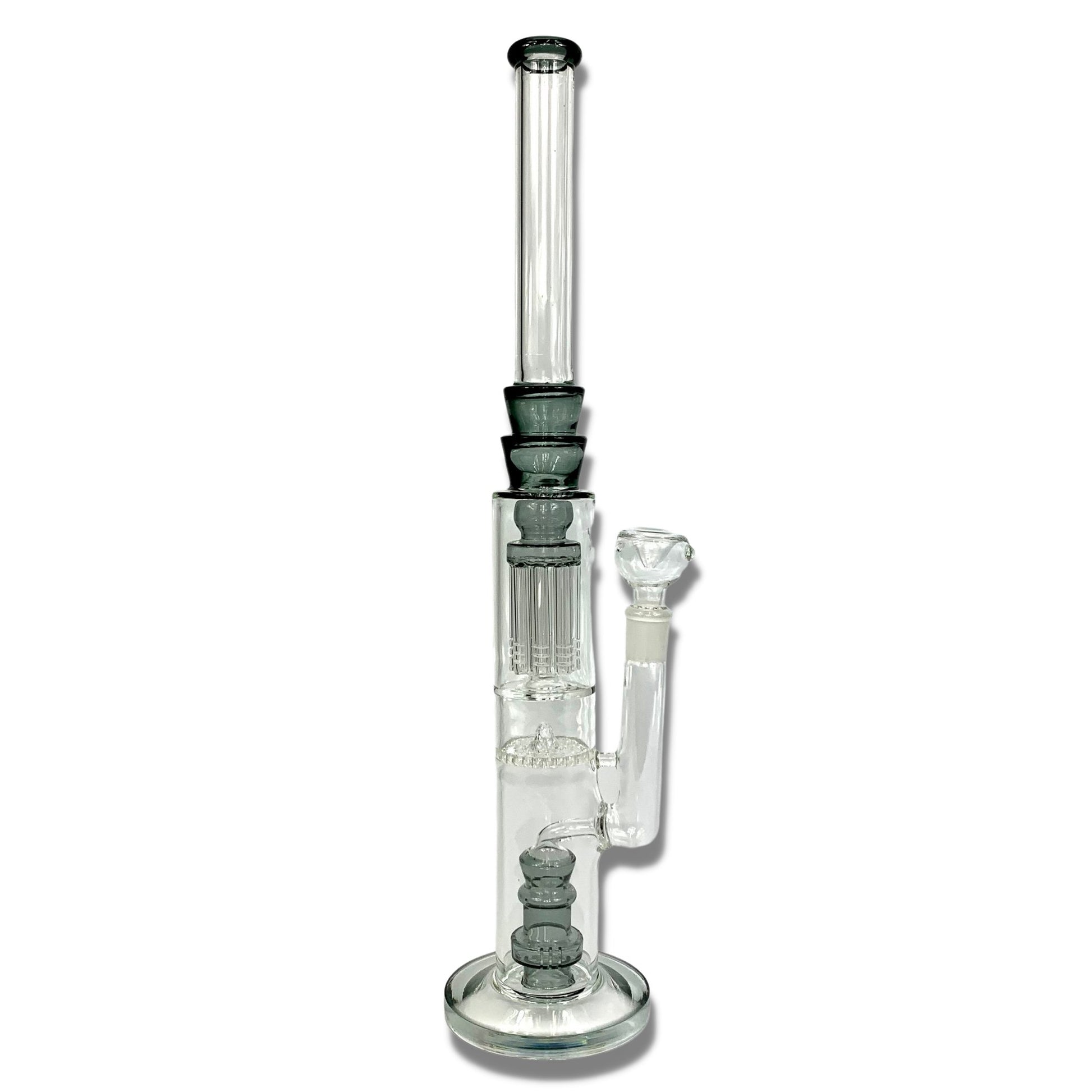 Triple Perc Straight Shooter 45cm Sombrero Bong Ash Green - The Bong Baron