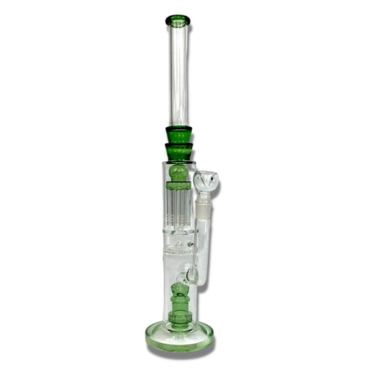 Triple Perc Straight Shooter Sombrero Bong 45cm Green - The Bong Baron