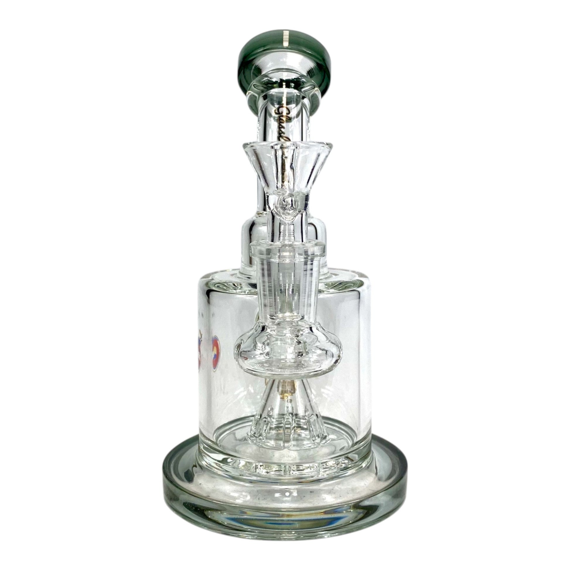 UFO Percolated Dab Rig and Bong 18cm Ash Green - The Bong Baron