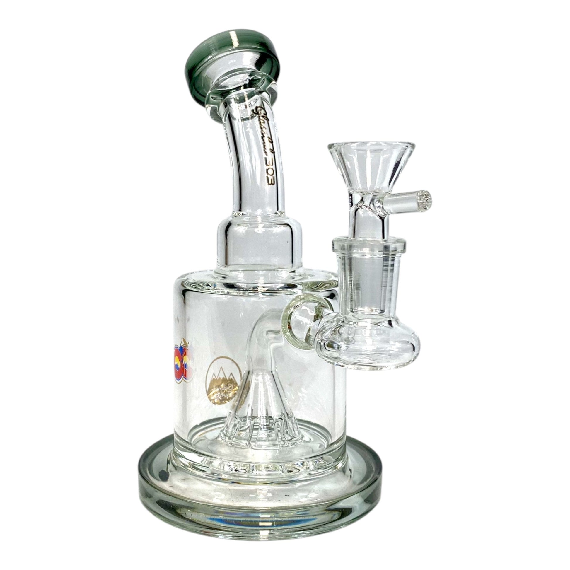 UFO Percolated Dab Rig and Bong 18cm Ash Green - The Bong Baron