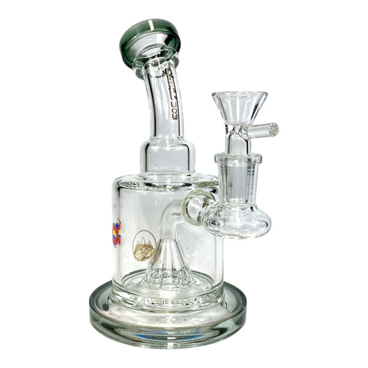 UFO Percolated Dab Rig and Bong 18cm Ash Green - The Bong Baron