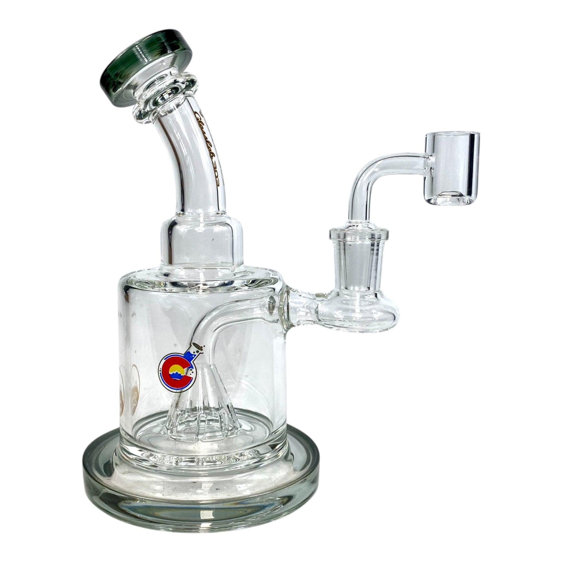 UFO Percolated Dab Rig and Bong 18cm Ash Green - The Bong Baron