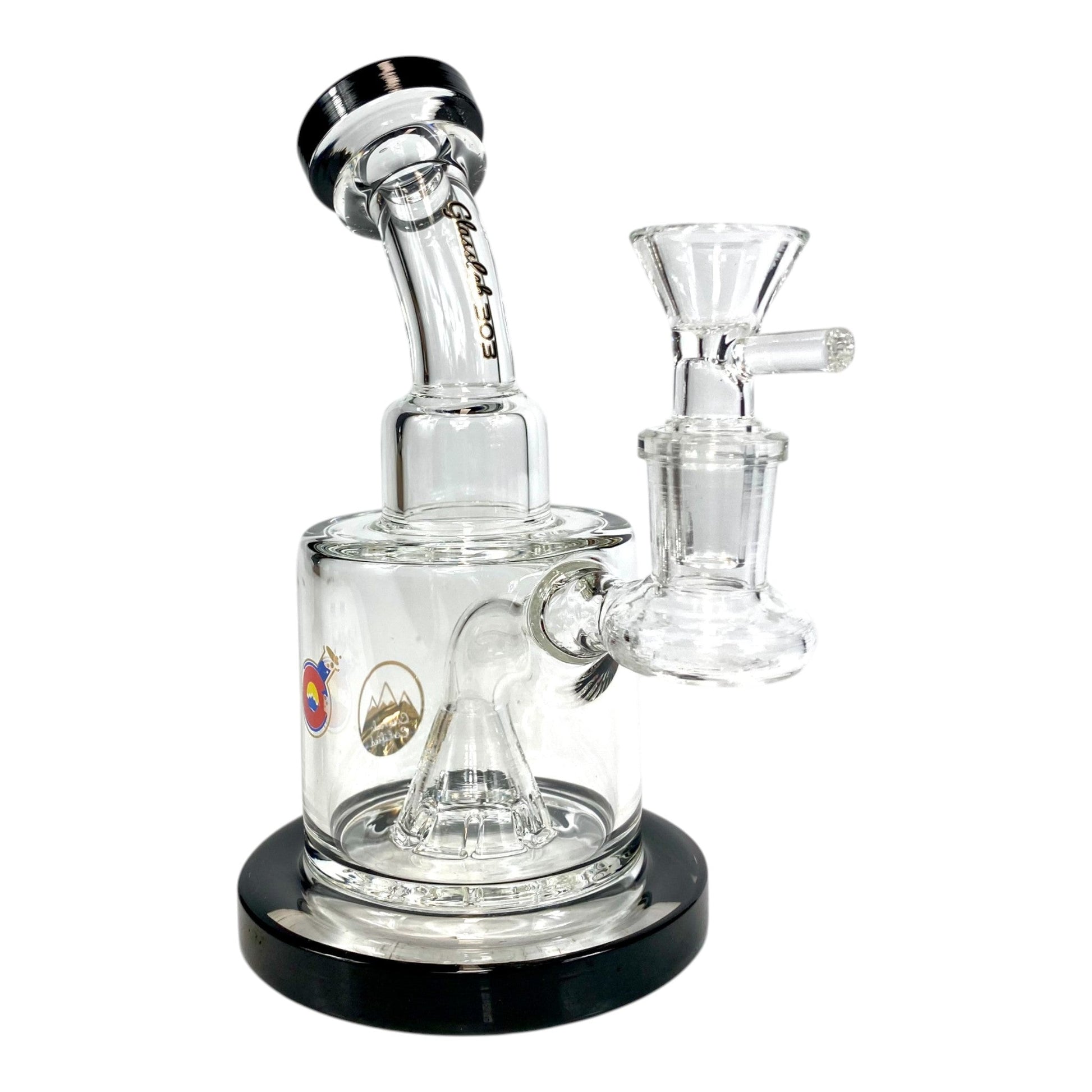 UFO Percolated Dab Rig and Bong 18cm Black - The Bong Baron