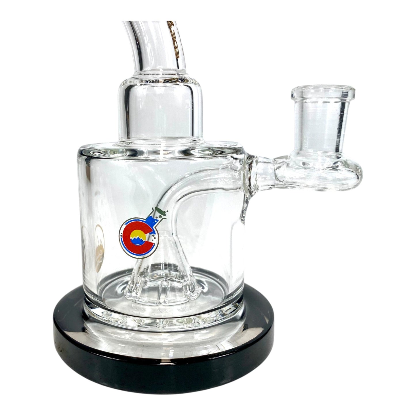 UFO Percolated Dab Rig and Bong 18cm Black - The Bong Baron