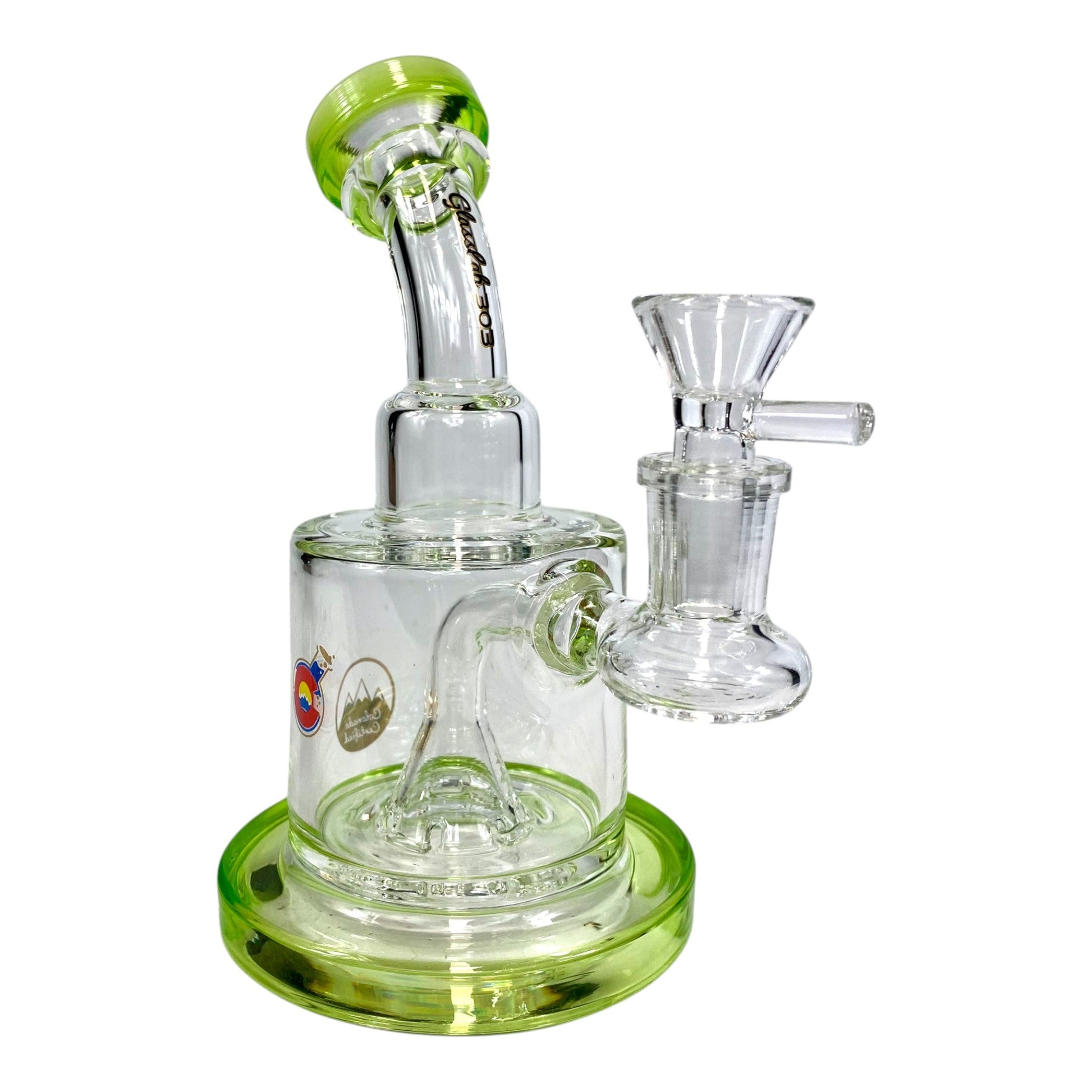 UFO Percolated Dab Rig and Bong 18cm Green - The Bong Baron