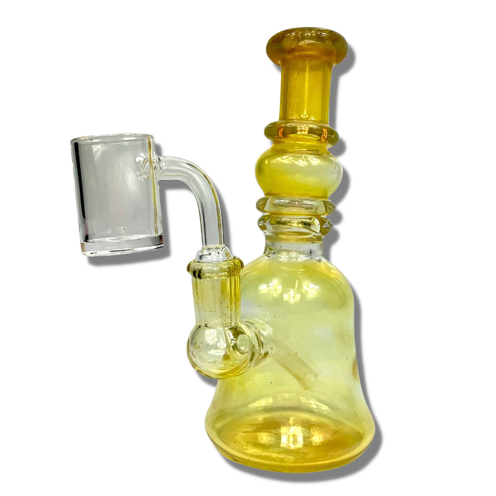 Yellow Bell Dab Rig Fumed Glass 17cm - The Bong Baron