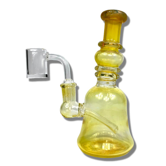 Yellow Bell Dab Rig Fumed Glass 17cm - The Bong Baron