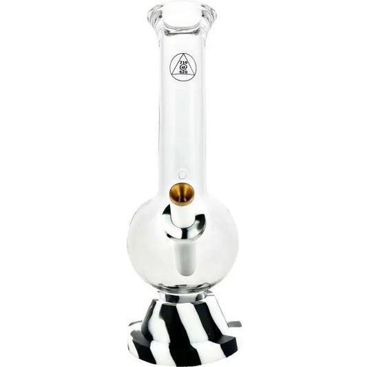 Zebra Bubble Butt Bong 25cm - The Bong Baron