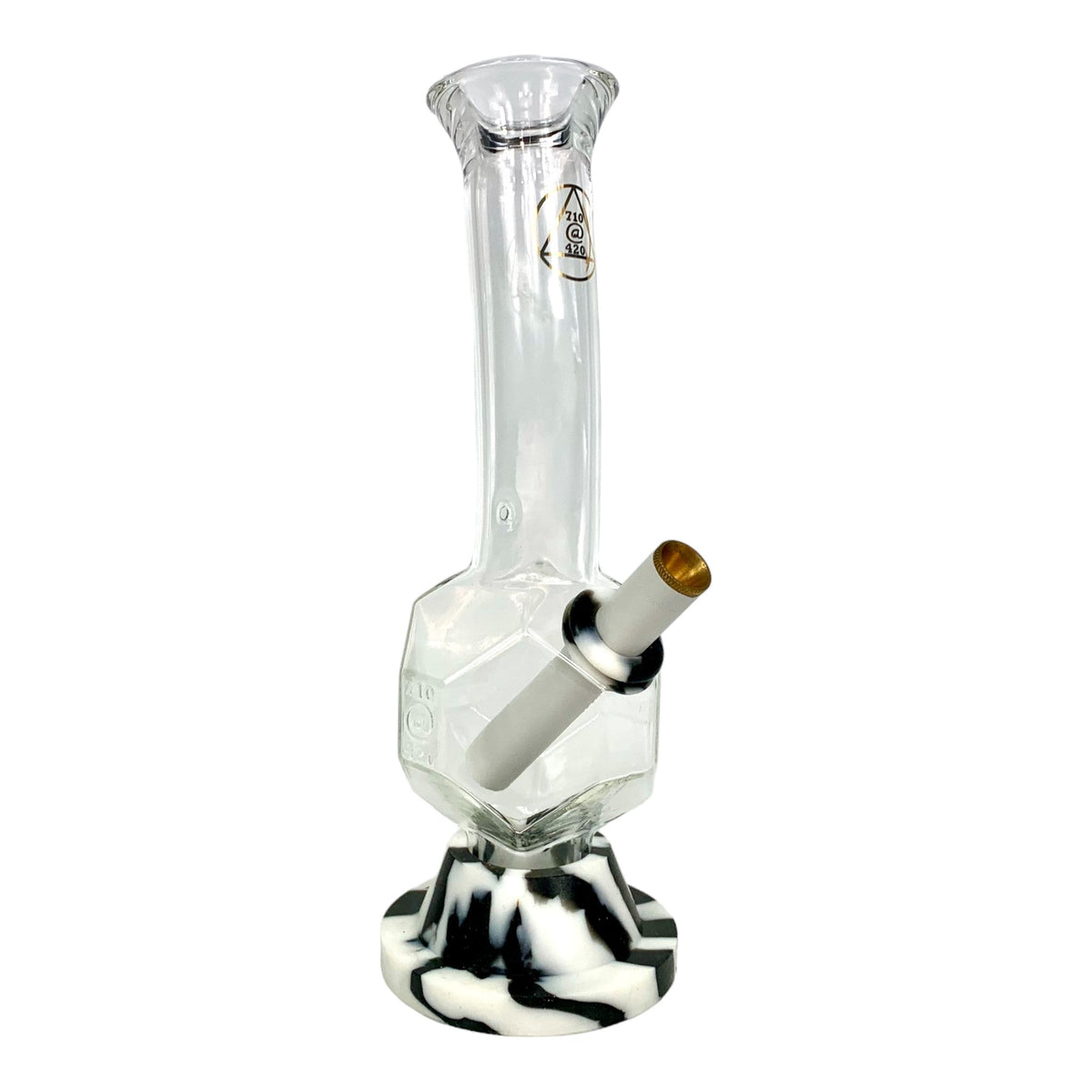 Zebra Honeycomb Glass Bong 25cm - The Bong Baron